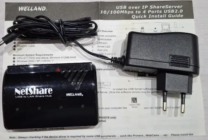 Welland Servidor USB para Rede RJ-45 com 4 portas NH-204