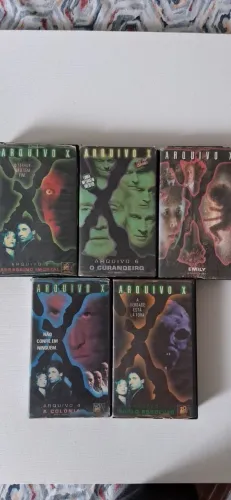5 fitas vhs arquivo x usadas