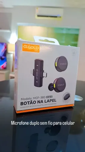 Microfone duplo para celular sem fio 