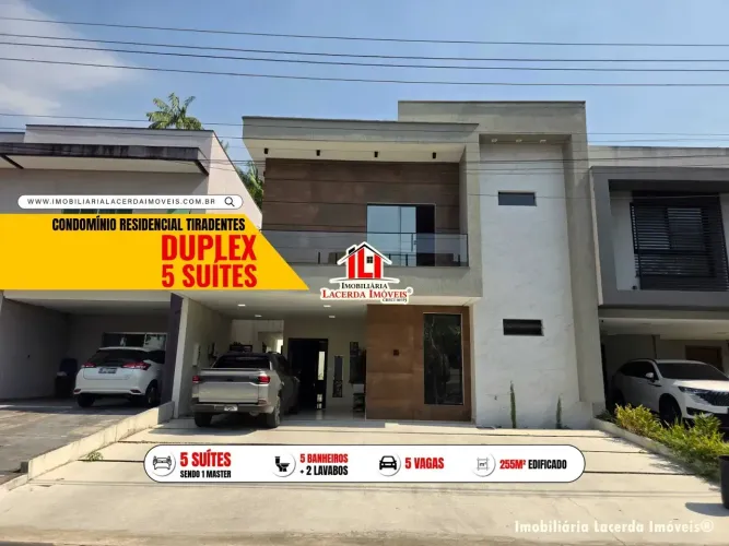 Casa Duplex no Residencial Tiradentes com 5 suítes sendo 1 master com closet e varanda