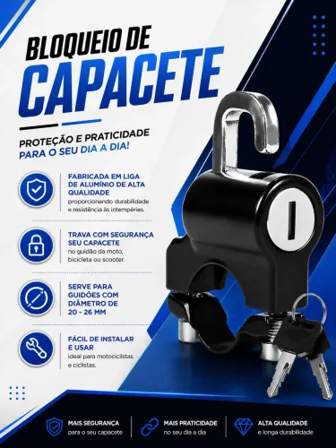 Bloqueio de capacete/ trava bag para bike