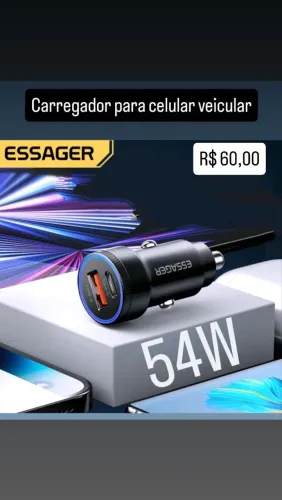 Carregador Veicular Essager 54w