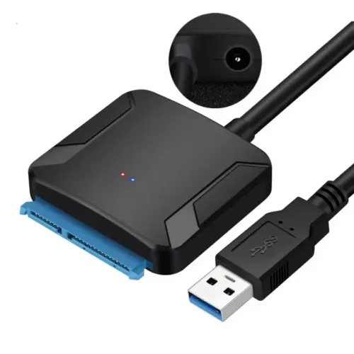 Cabo SATA USB 3.0 c/Fonte 12v p/HD 3.5 (Desktop) ou HD de Note 2.5, SSD. LEIA