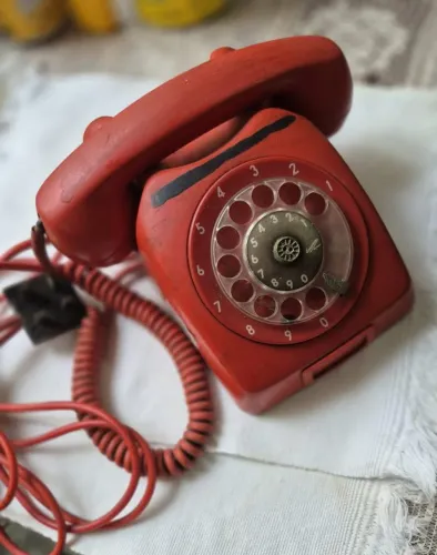 Telefone Retrô Vermelho 1968 Ericsson