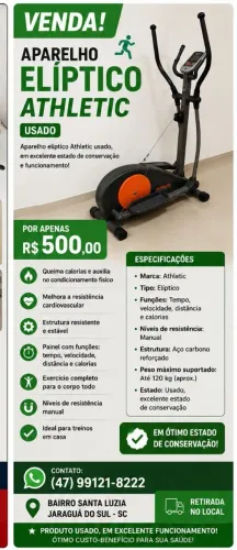 Vendo aparelho elíptico Athletic