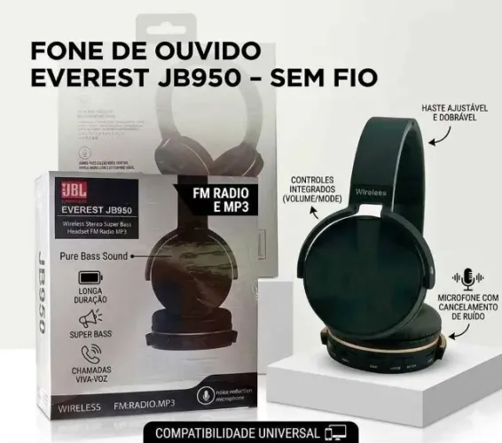 Fone de ouvido bluetooth J950