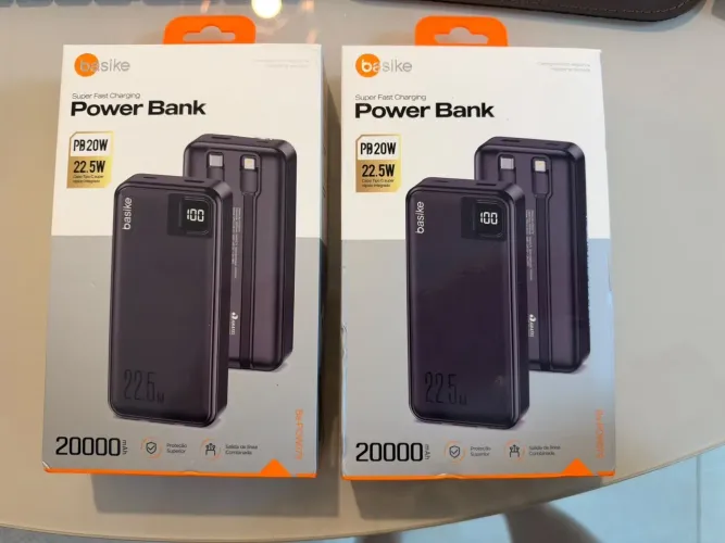 Carregador Portátil Basike 20.000mAh - Novo na Caixa