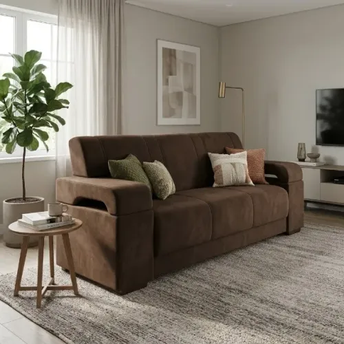 Sofa Atlanta 3 Lugares Tecido Veludo - Estofar
