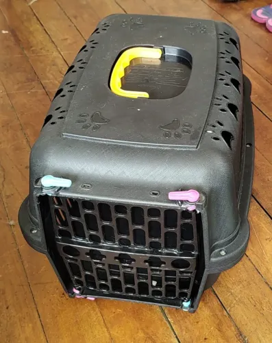 Caixa de Transporte para Cachorros e Gatos N.2 Black Amarelo, Transporte Pet Falcon