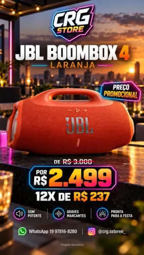 ? A FESTA COMEÇA COM A JBL BOOMBOX 4! ? Chegou na CRG STORE a poderosa JBL Boombox 4