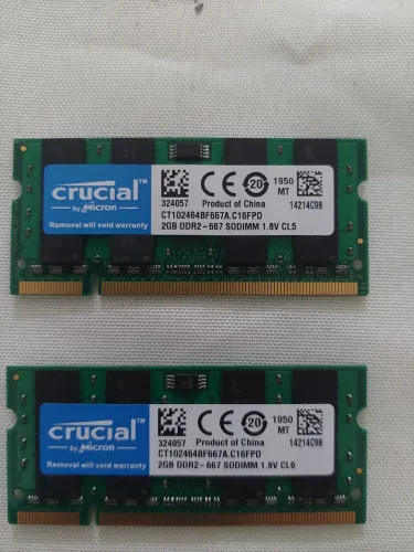 Memória crucial 2gb DDR2 667