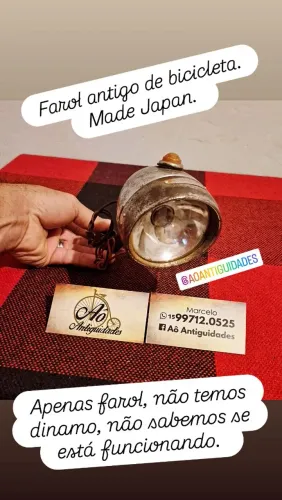 Farol antigo de bicicleta 