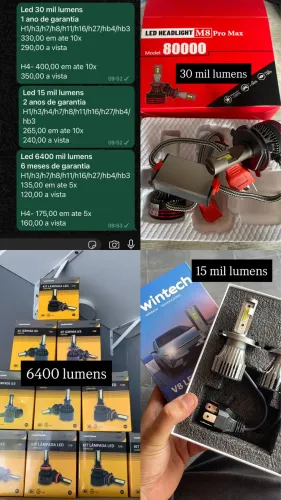 Led para farol e milha de 6400 lumens a 30 mil lumens