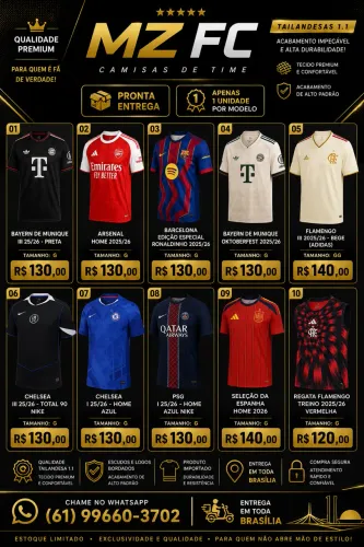 Camisas de Futebol Tailandesas 1.1 Premium 25/26