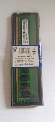 Memória 8GB Kingston KVR26N19S8/8 2666MHz DDR4 para PC Nova
