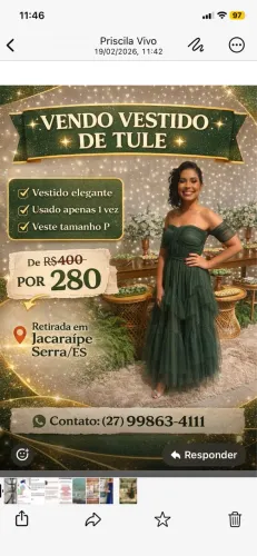 Vestido de festa de tule