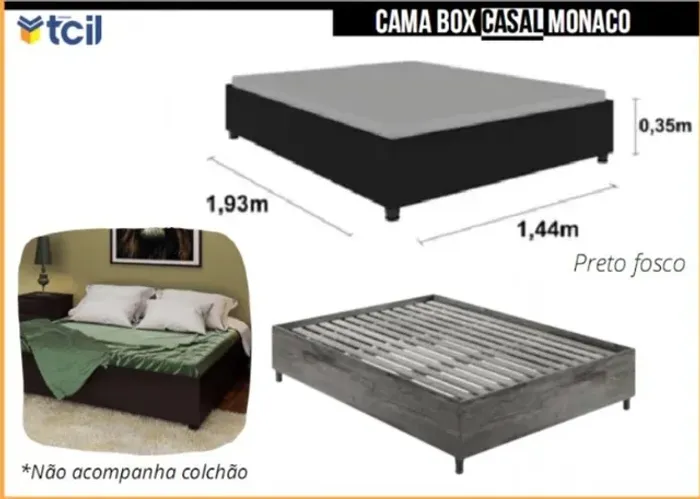 Cama de Casal de Mônaco - Tcil Móveis **nova embalada**