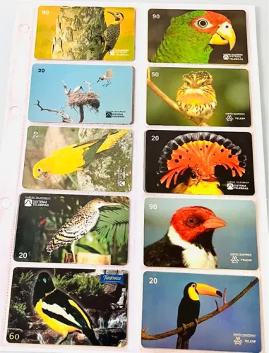 Kit Com 26 Cartões Telefônicos Aves 