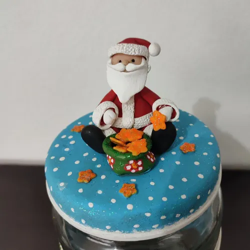 Pote de vidro natalino 