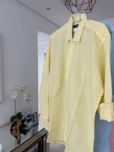 Camisa linho luxo Amarela(fortuna) Réveillon 