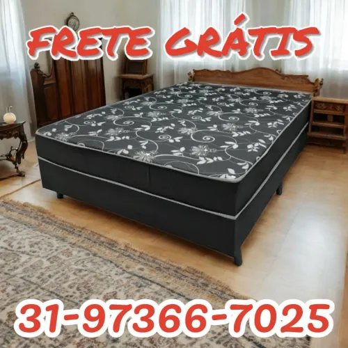 CAMA CASAL BOX CONJUGADO 10CM DE ESPUMA D33 / DIRETO DA FÁBRICA