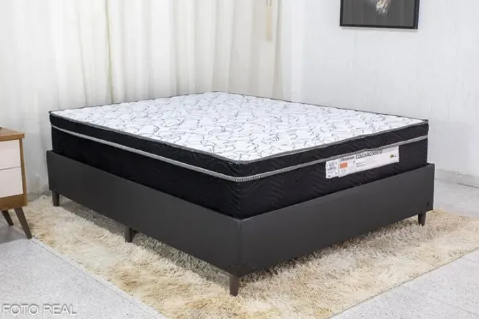 Base Casal Zeus Korino + Colchão Casal Ortopédico Ortobom Até 12x - Frete Grátis