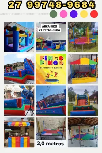 Tobogã com Piscina de Bolinha, Futebol de Sabão,Pula pula...