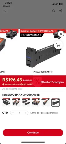 BATERIA DRONE SÉRIE SG NOVA 