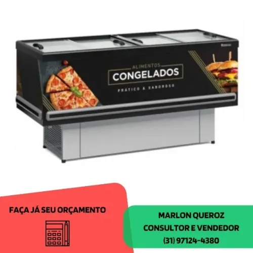 Ilha de Congelados Gelopar 2M Vidro Reto