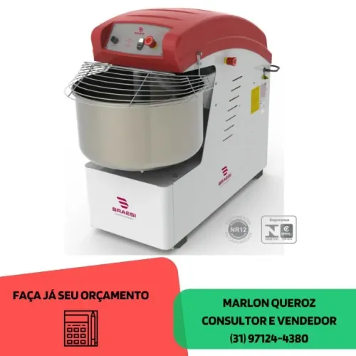 Amassadeira Espiral 25 KG Nova Monofasica/Trifasica