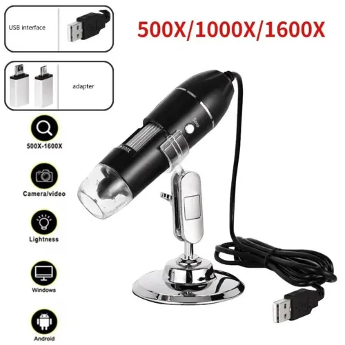 Microscópio Digital Usb/Zoom 1600x/Camera 2mp/Profissional/Ampliação 1000x/Imagem Hd +Ot