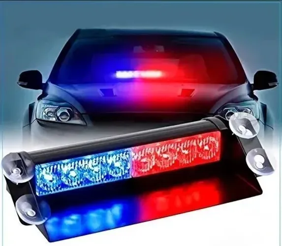 Giroflex Led Strobo Parabrisa Azul Vermelho Viatura Policia Isqueiro Azul-vermelho 