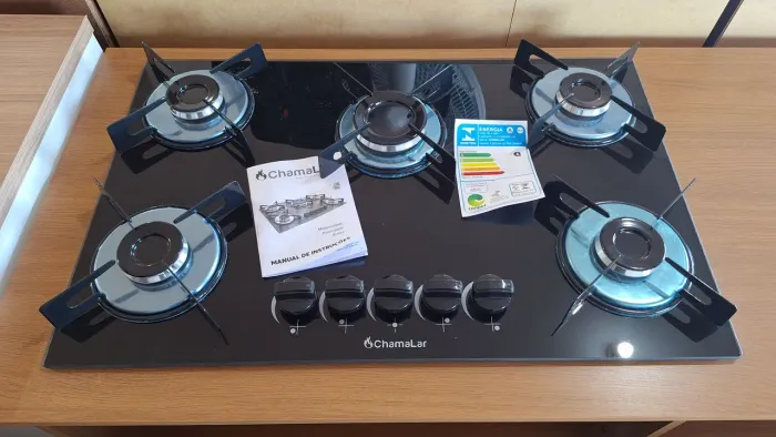 Cooktop 5 Bocas Preto - Novo!