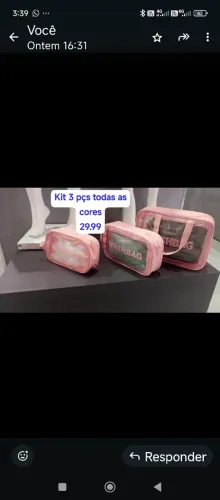 Kit 3 necesser grande média e pequena 