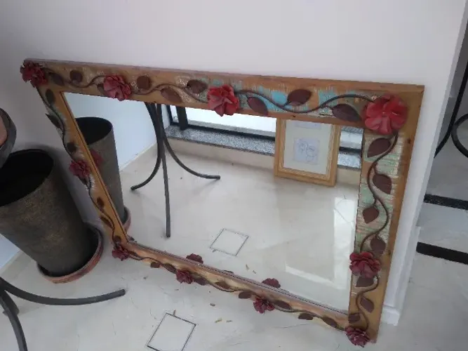 Conjunto decoração ferro e madeira de demolição