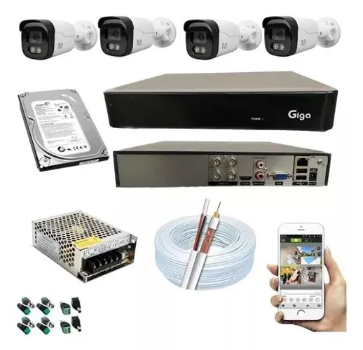 Kit de câmeras multi giga , COLORVU COLORIDA 24 horas por dia 