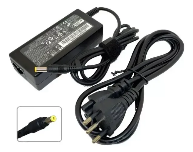 Fonte Carregador Compativel Com Notebook Hp e Compaq Pino Amarelo 4.8mm x 1.7mm 18.5v 3.5a