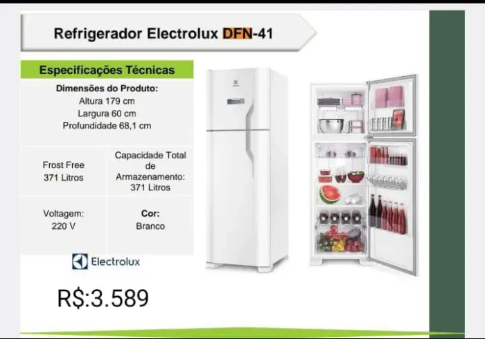 Geladeira Electrolux DFN-41 Frost Free 371 Litros