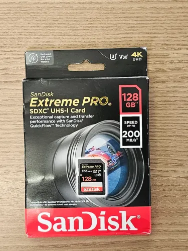 Cartão de Memória SanDisk Extreme PRO 128gb 200MB/sSDXC 128GB UHS-I V30 200MB/s