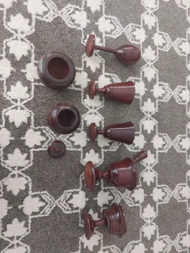 Jogo de 5 peças de madeira maciça - Decoração Rústica