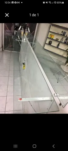 bancada de vidro para salão 