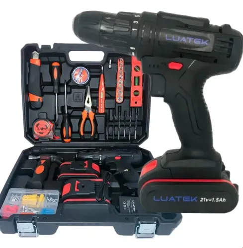 Parafusadeira kit ferramentas 2 baterias Lua Tek dia dos pais