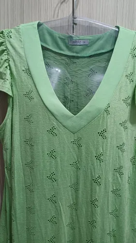 Vestido GG verde em malha 