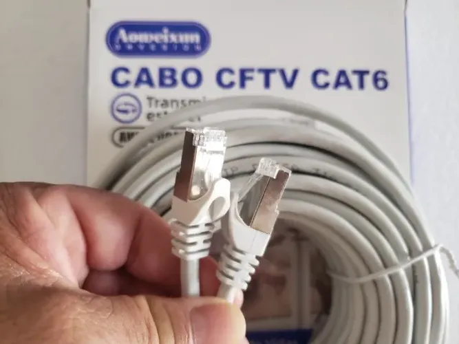 CABO DE REDE INTERNET CAT6 JÁ CLIPADO PRONTO PRA USO 20M.