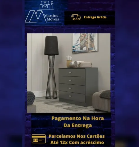 GRANDE PROMOÇÃO*COMODA 04 GAVETAS SOLUZIONE ENTREGA GRÁTIS ACEITA CARTÃO