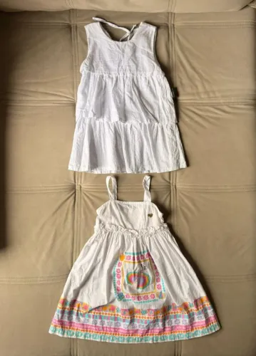 Vestido branco infantil - Tam 2 (02 peças)