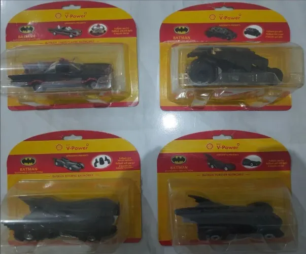 Coleção Batmóveis Shell V-Power - 4 Miniaturas