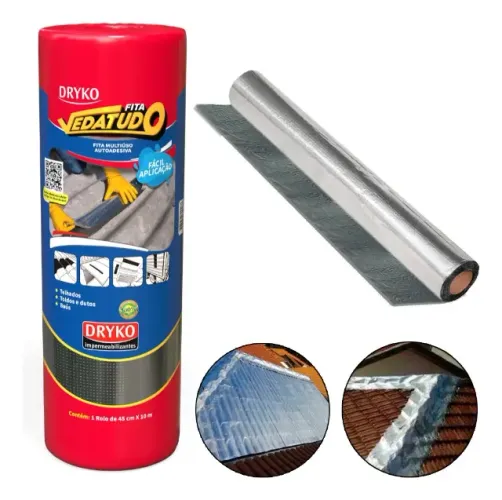 Manta Asfáltica Auto Adesiva Aluminizada 45 Cm X 10 M 