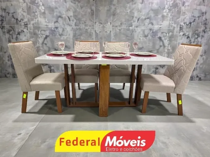 Mesa de Jantar 1,80x90cm c/ 6 Cadeiras SUPERR OFERTA