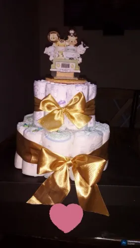 Bolo de Fraldas Personalizado - Decoração para Chá de Bebê